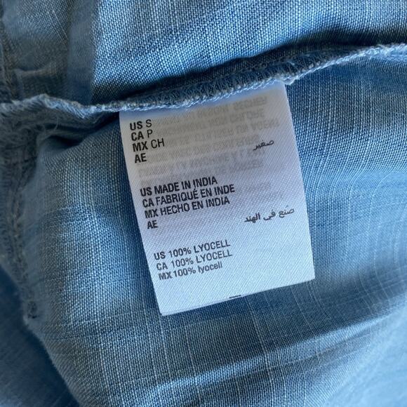 STYLE & CO Chambray Shirt Womens Sz Small Tiered Button Down Boho - Picture 7 of 7